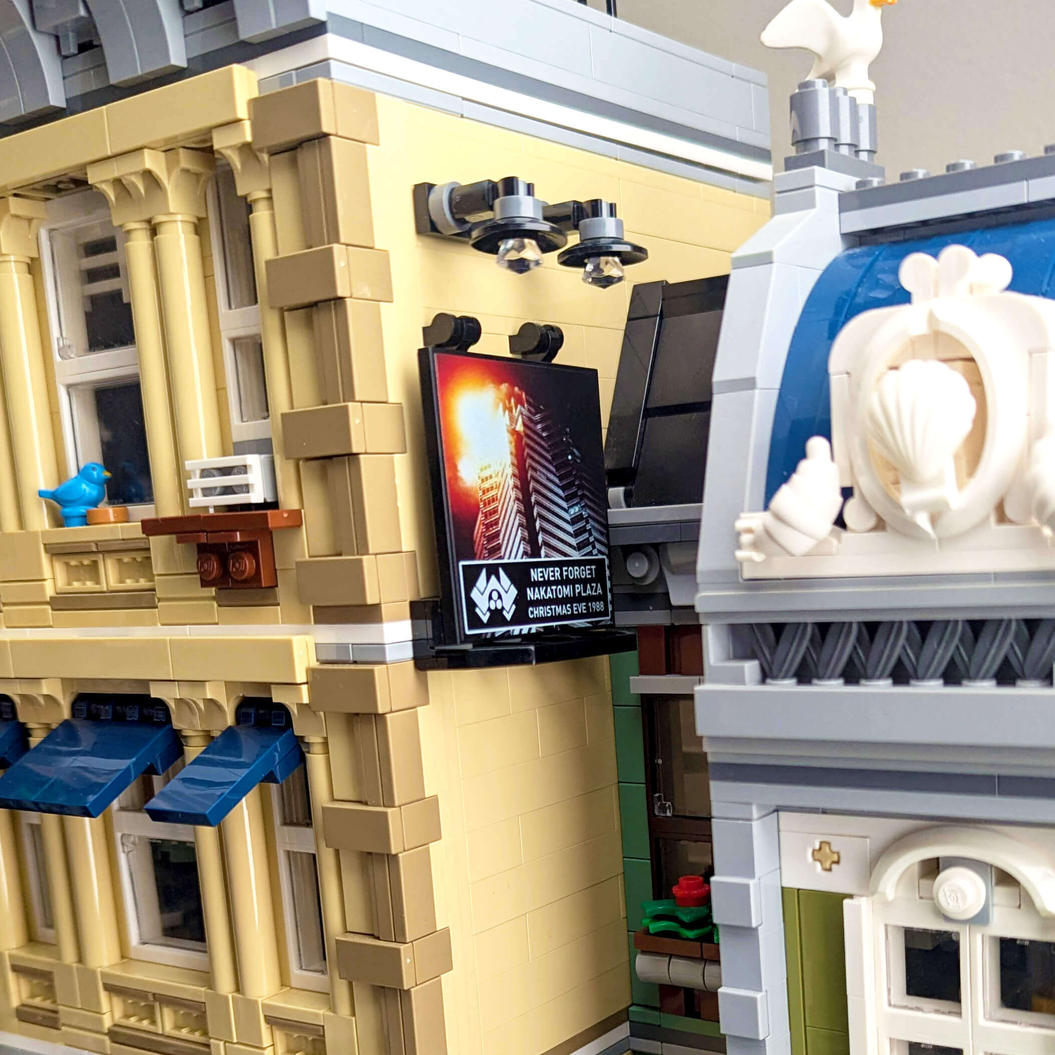 Never Forget - Nakatomi Plaza Poster - Die Hard - Custom Printed Using a LEGO® Part (6 x 6 Tile)